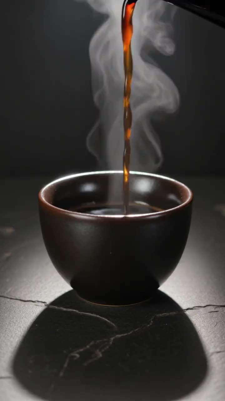 Poured: coffee craft, scroll-scrubbed (licensed stock)